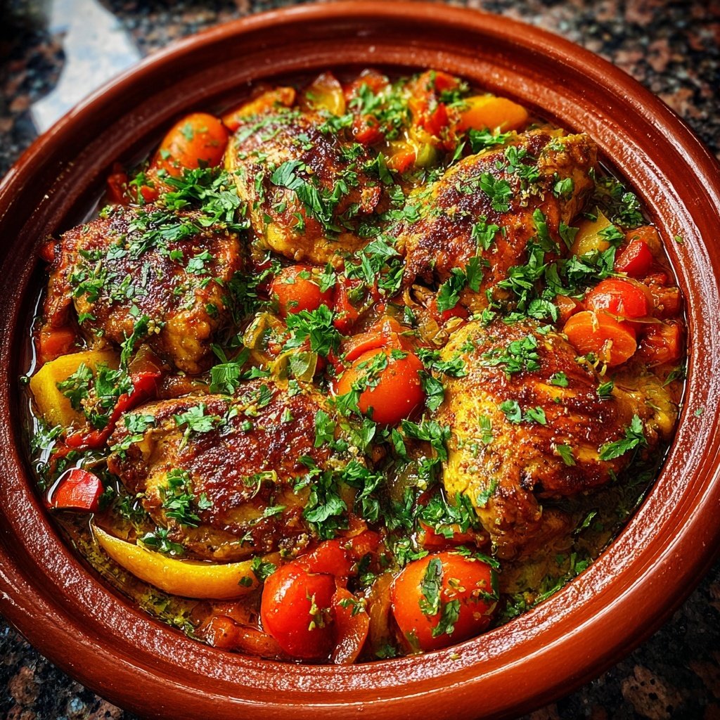 Internationale Küche Marokkanisches Hähnchen-Tagine