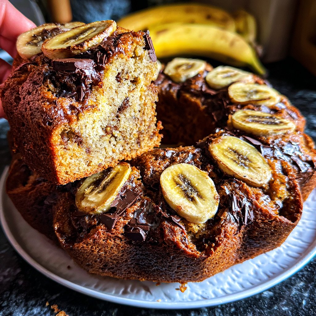 Bananenkuchen mit Zartbitterschokolade