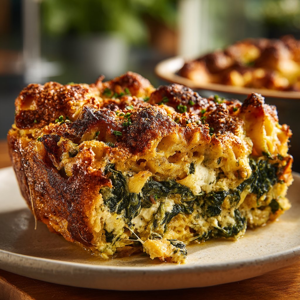 Nudelauflauf mit Ricotta und Spinat